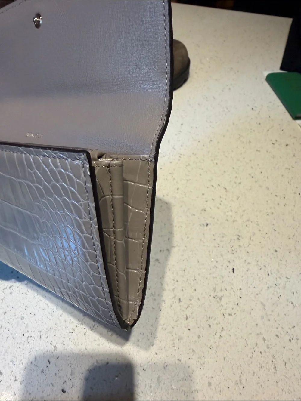 Jimmy Choo Sand Croc-Embossed Continental Wallet with Gold Hardware